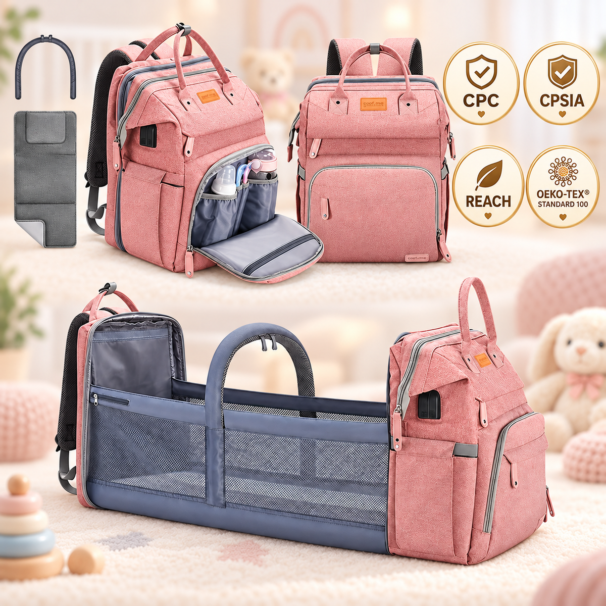 WinnyBabi™ GoNest 5-in-1 Diaper Backpack - Pack The Day.