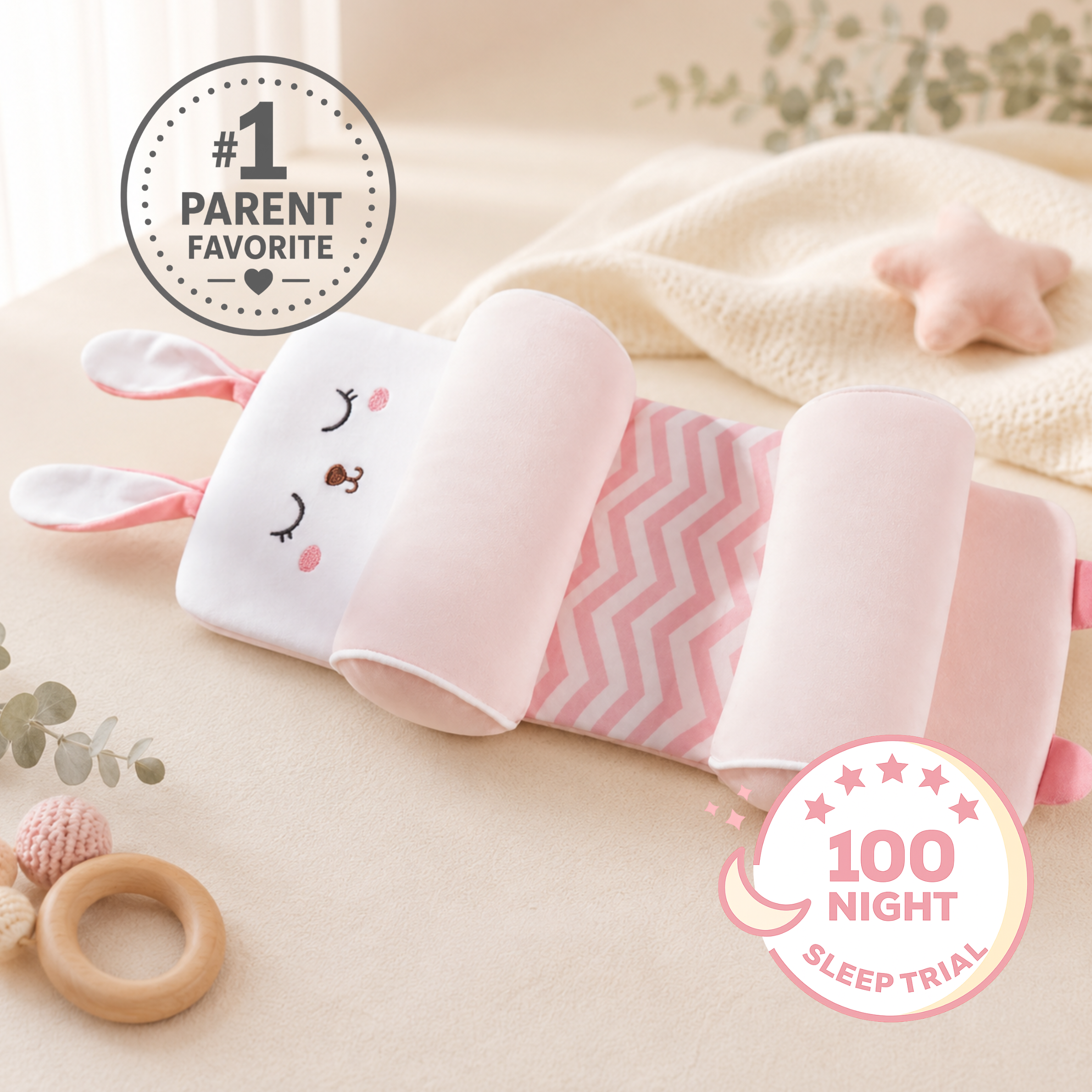 WinnyBabi™ DreamNest Head Support Pillow - Gentle Head Positioning