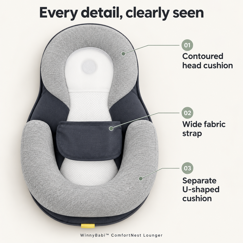 WinnyBabi™ ComfortNest Lounger - Help Reduce Post-Feed Spit-Up