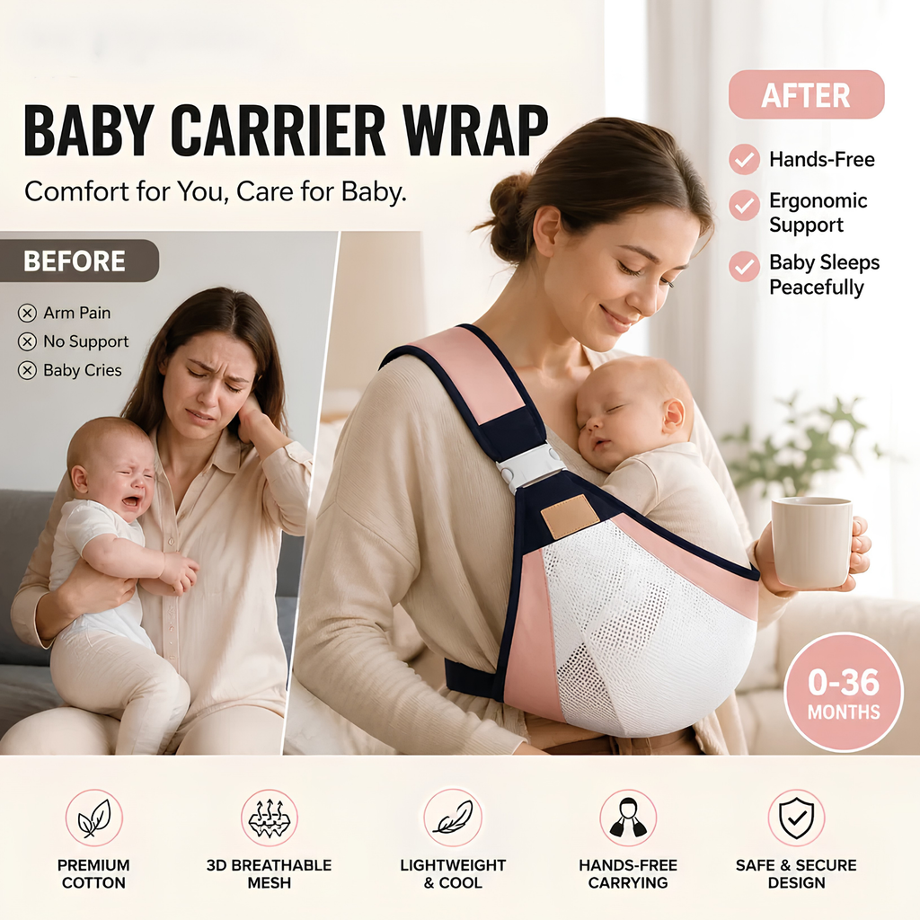 WinnyBabi™ AirHug 4-in-1 Breathable Baby Carrier
