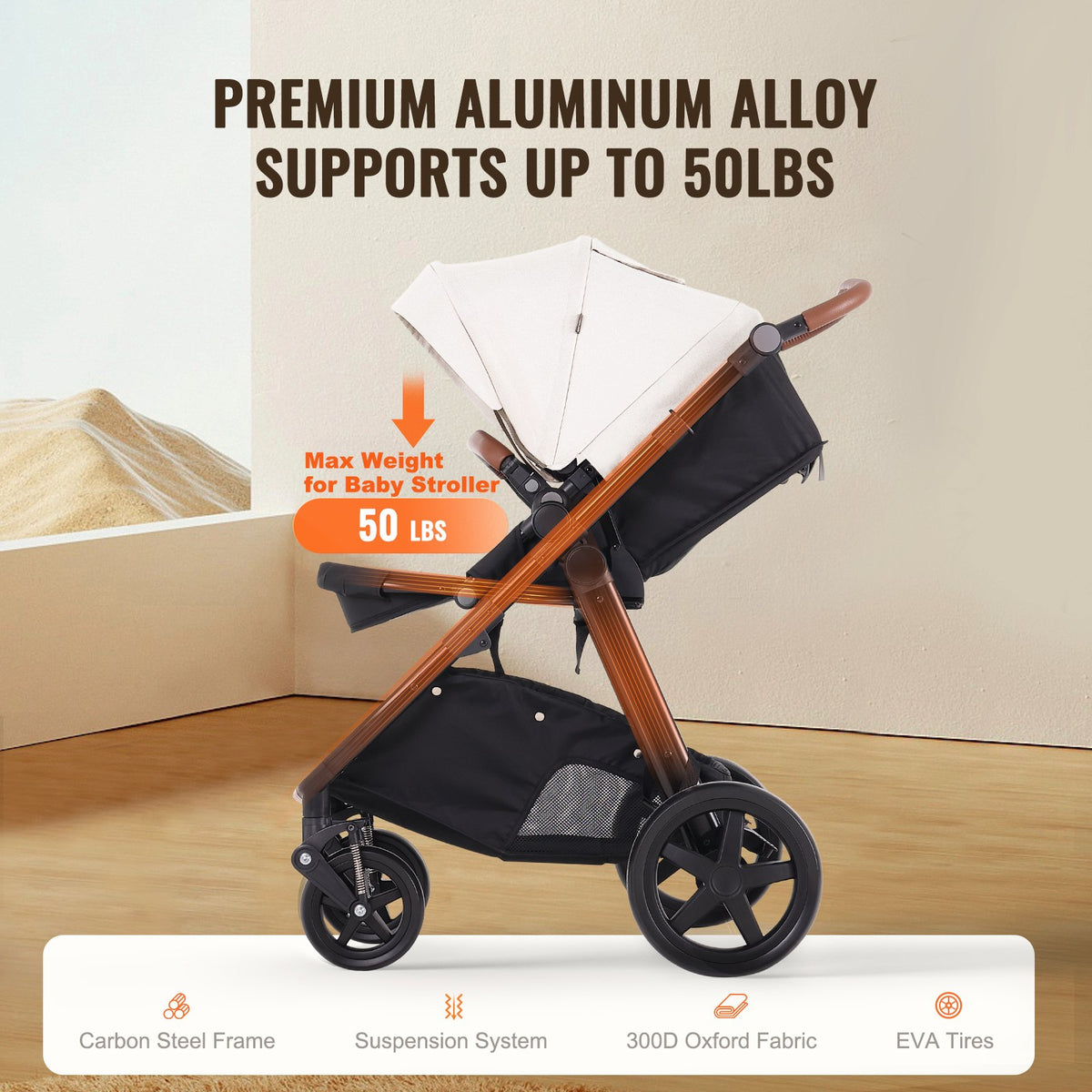 WinnyBabi™ GlideNest 2-in-1 Travel Stroller