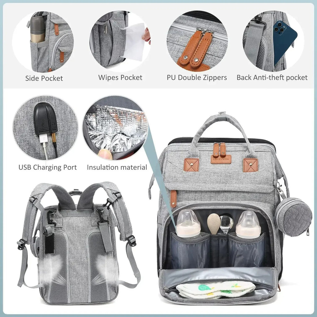 WinnyBabi™ 5-in-1 Baby Travel Diaper Bag