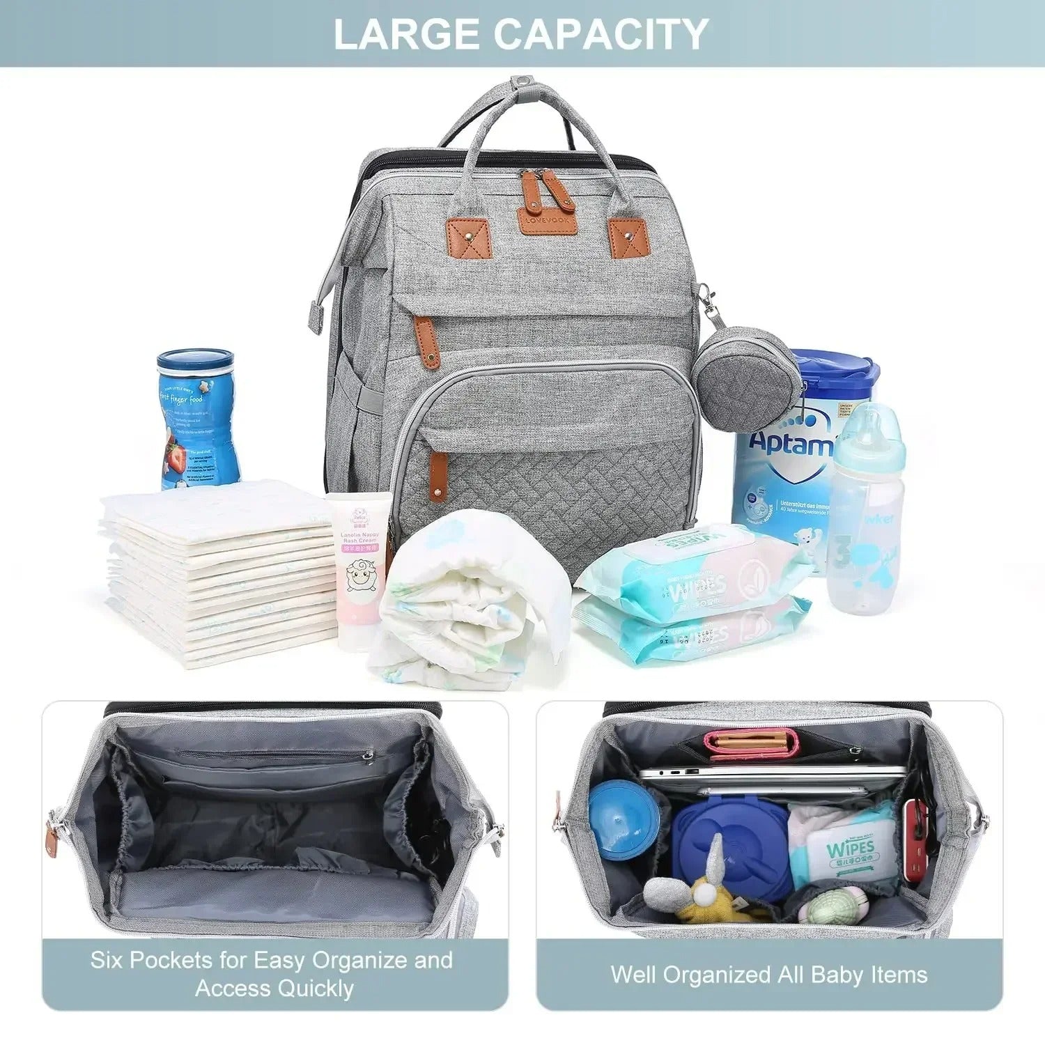 WinnyBabi™ 5-in-1 Baby Travel Diaper Bag