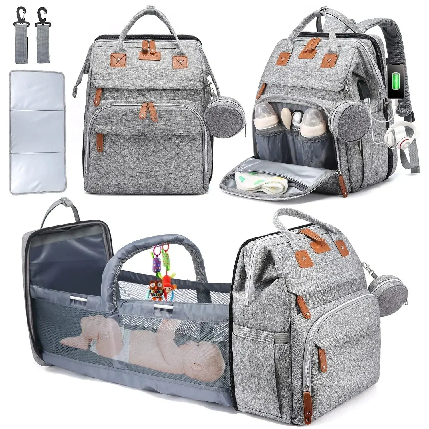 WinnyBabi™ 5-in-1 Baby Travel Diaper Bag